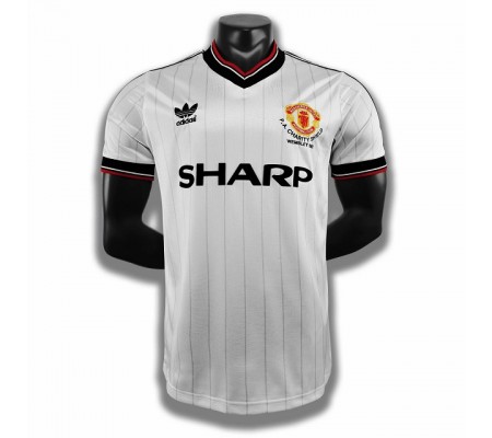 Manchester United 1983 Final Away White Soccer Jersey